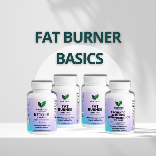 Activa tu metabolismo y promueve la pérdida de peso con Fat Burner con MCT, Keto 5 y 40 mil millones de probióticos. Mejora tu energía, digestión y resultados con este combo básico para quemar grasa.